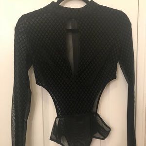 Black long sleeve bodysuit